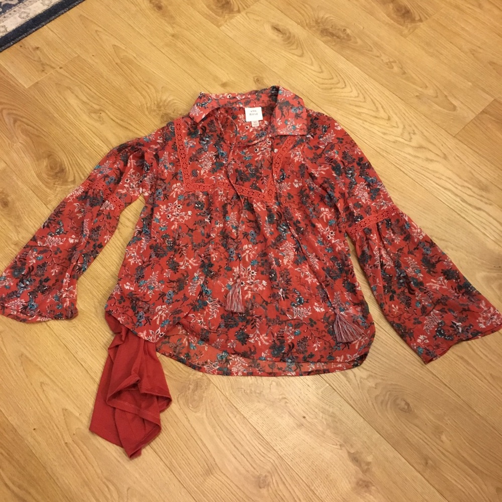 Boho blouse with bell sleeves